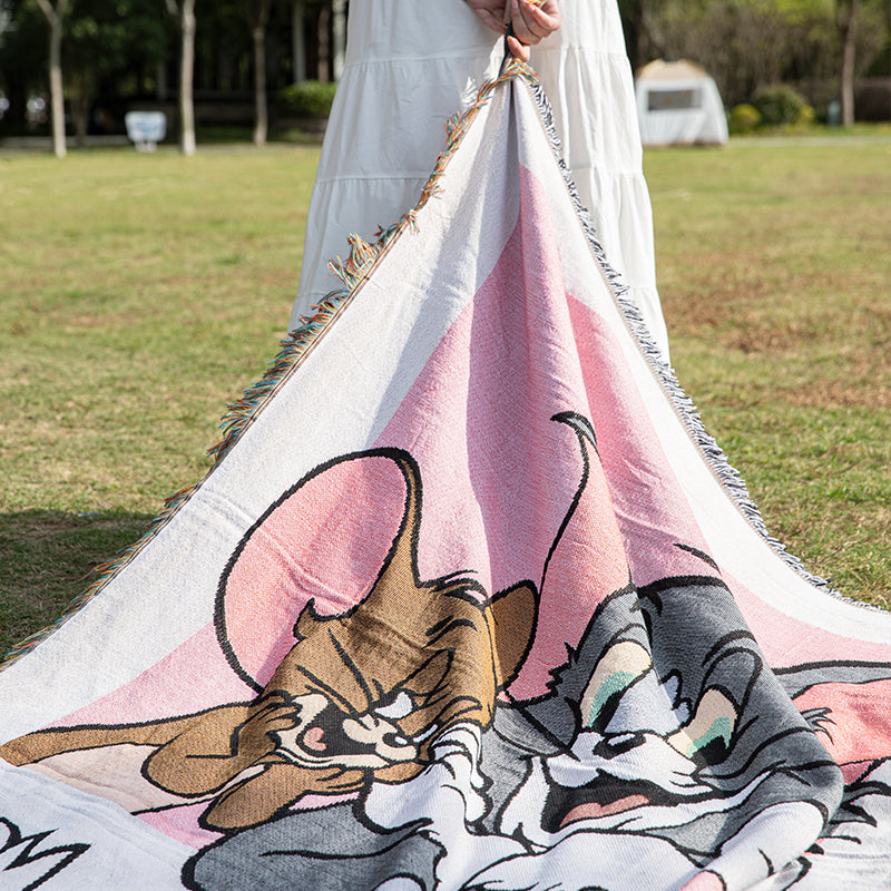 Tom and Jerry Cartoon Throw Blanket - Soft & Cozy