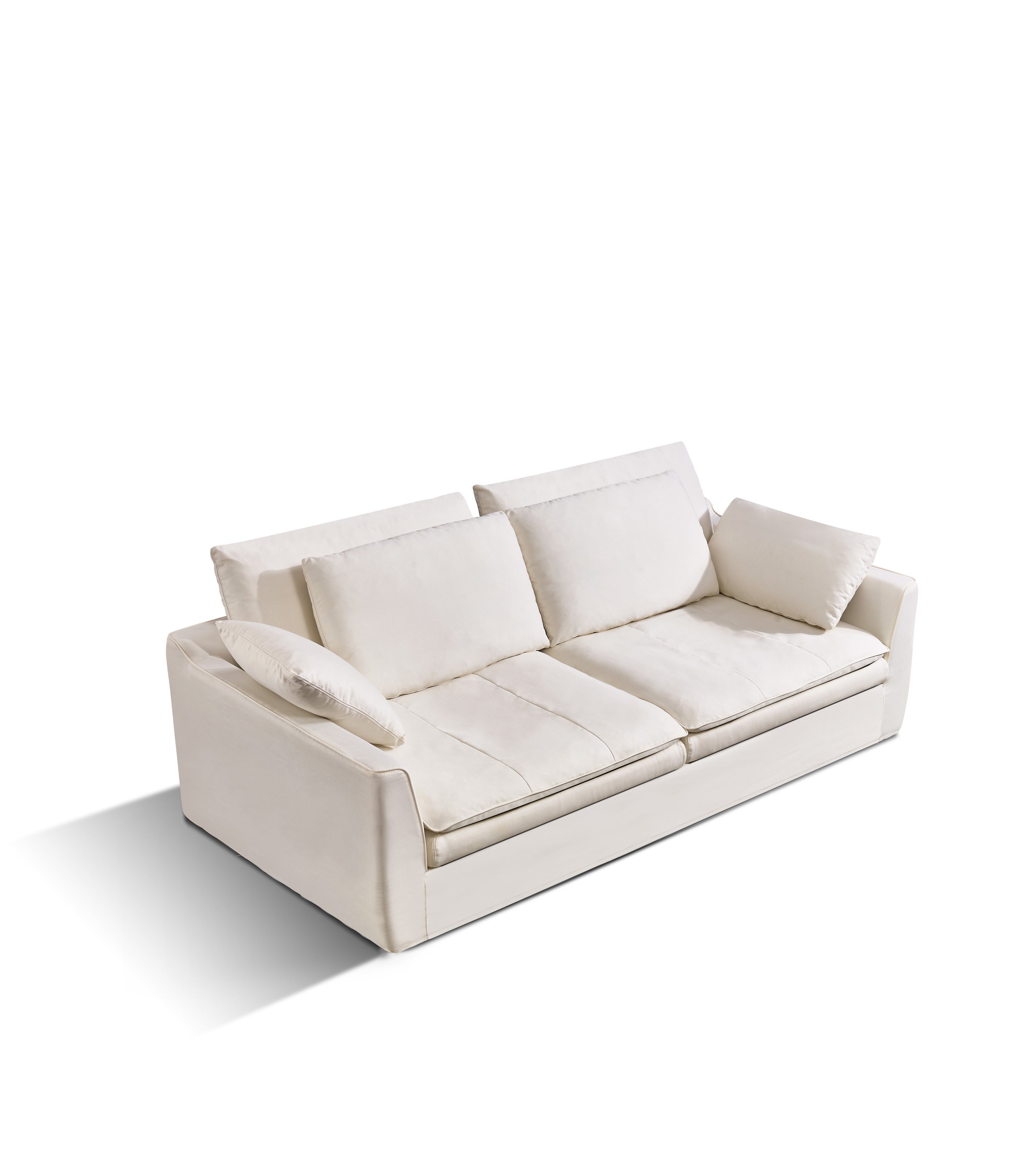 Cloud Sofa - Plush High-Rebound Linen Couch with Silk Floss Cushions