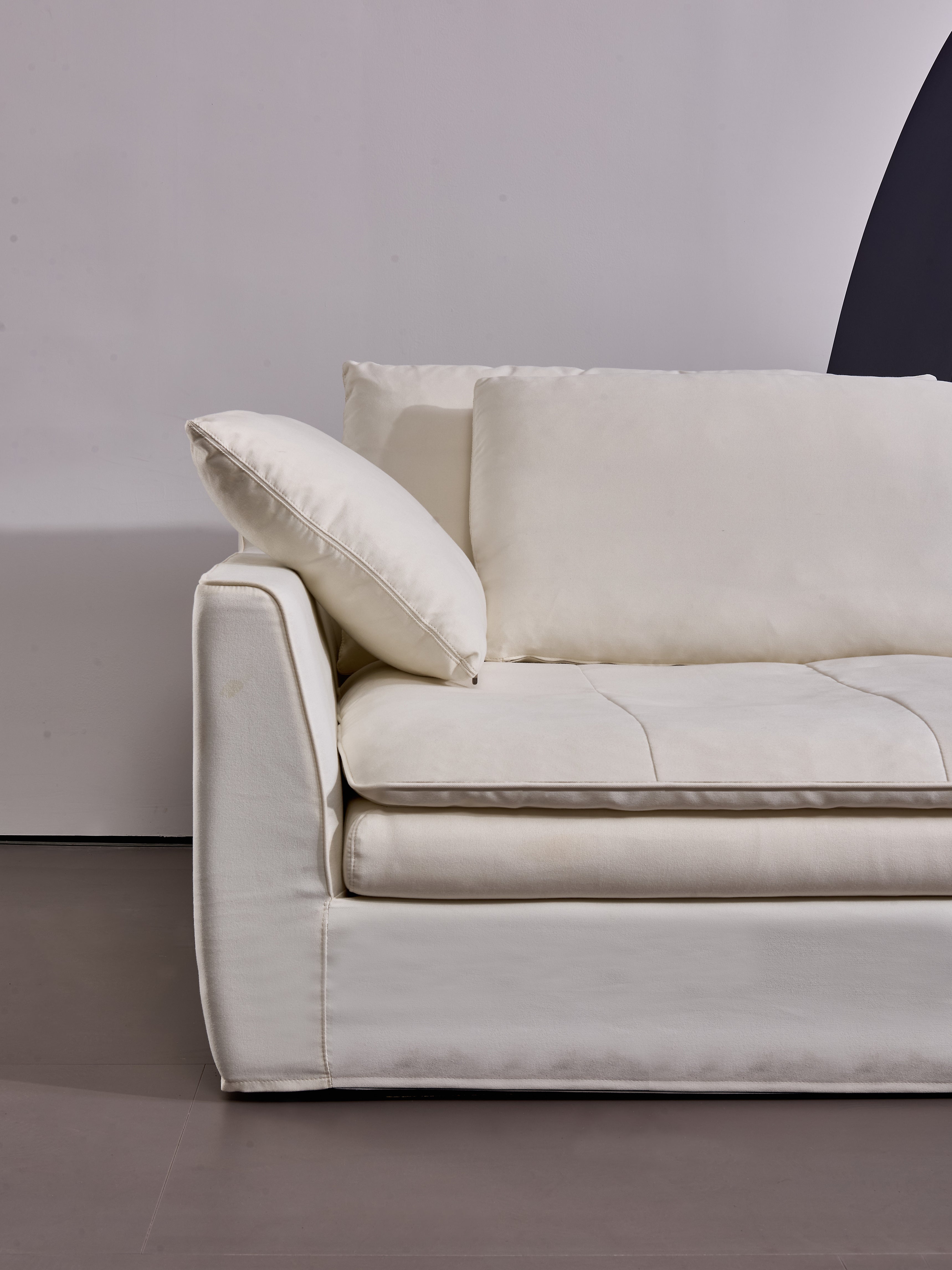 Cloud Sofa - Plush High-Rebound Linen Couch with Silk Floss Cushions