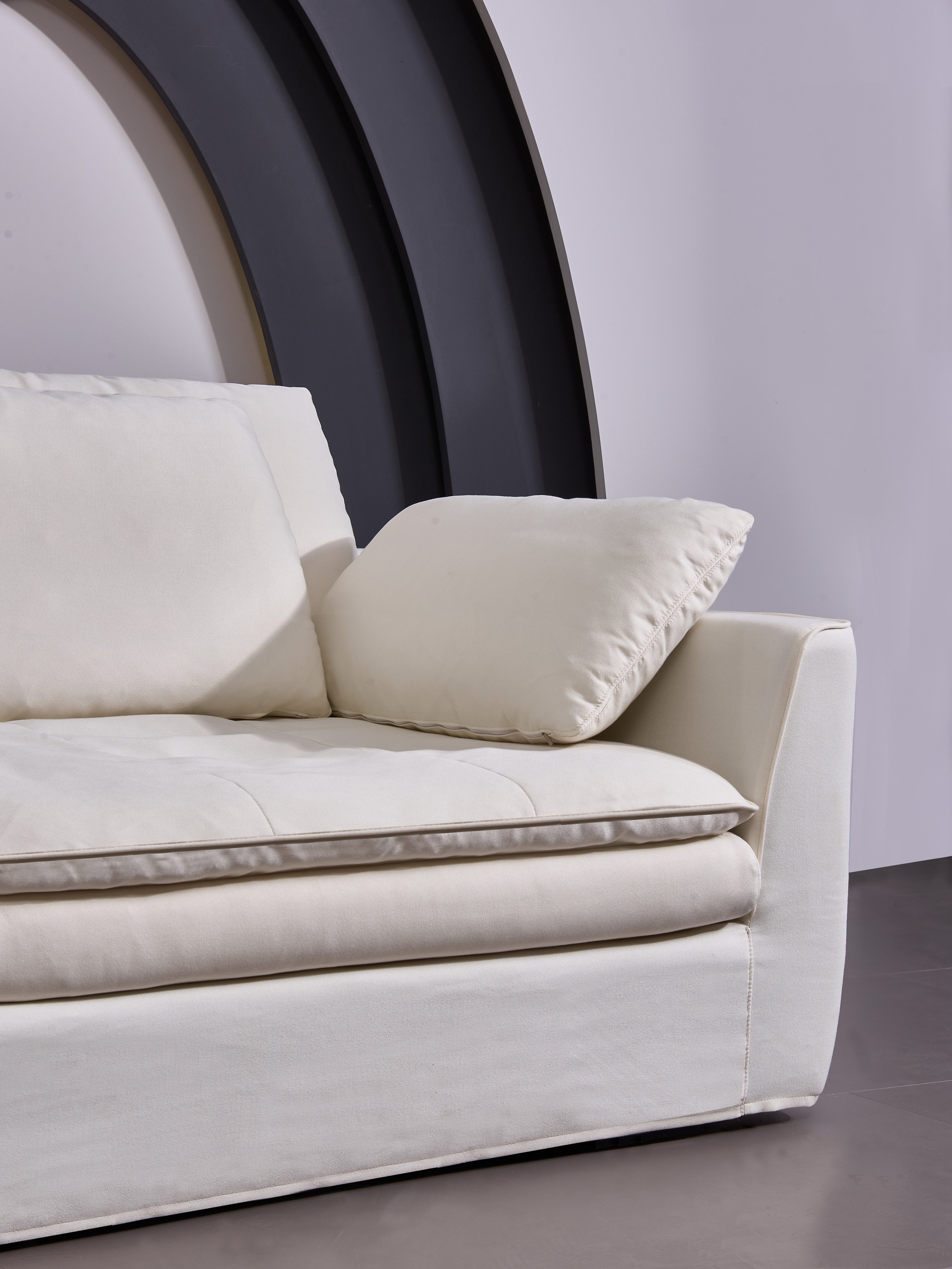 Cloud Sofa - Plush High-Rebound Linen Couch with Silk Floss Cushions