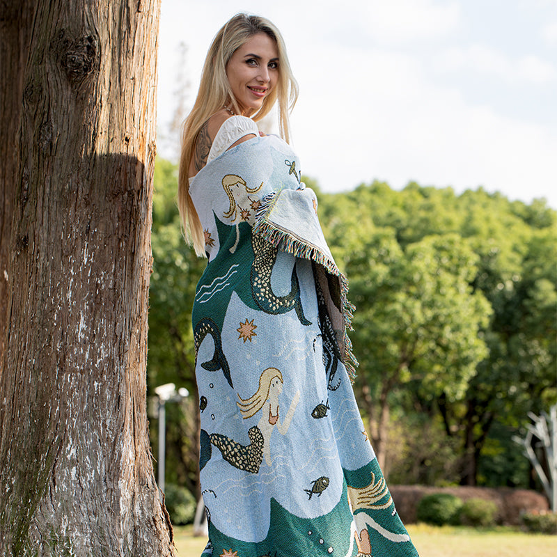 Enchanting Mermaid Throw Blanket - Ocean Decor