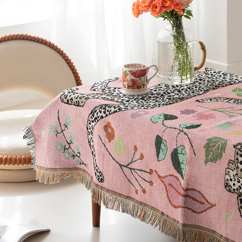 Leopard Print Throw Blanket - Modern Pink Sofa & Couch Decor